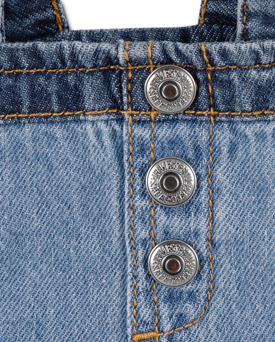 Saia de Ganga com Bolso de Estampado Floral Levi's Azul-3
