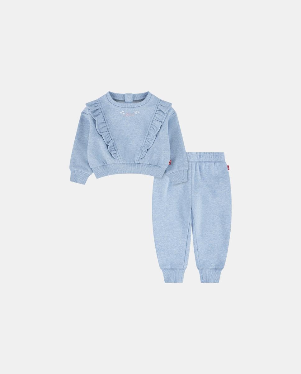 Imagem 0 de Conjunto de Duas Peças de Decote Redondo e Joggers com Folhos