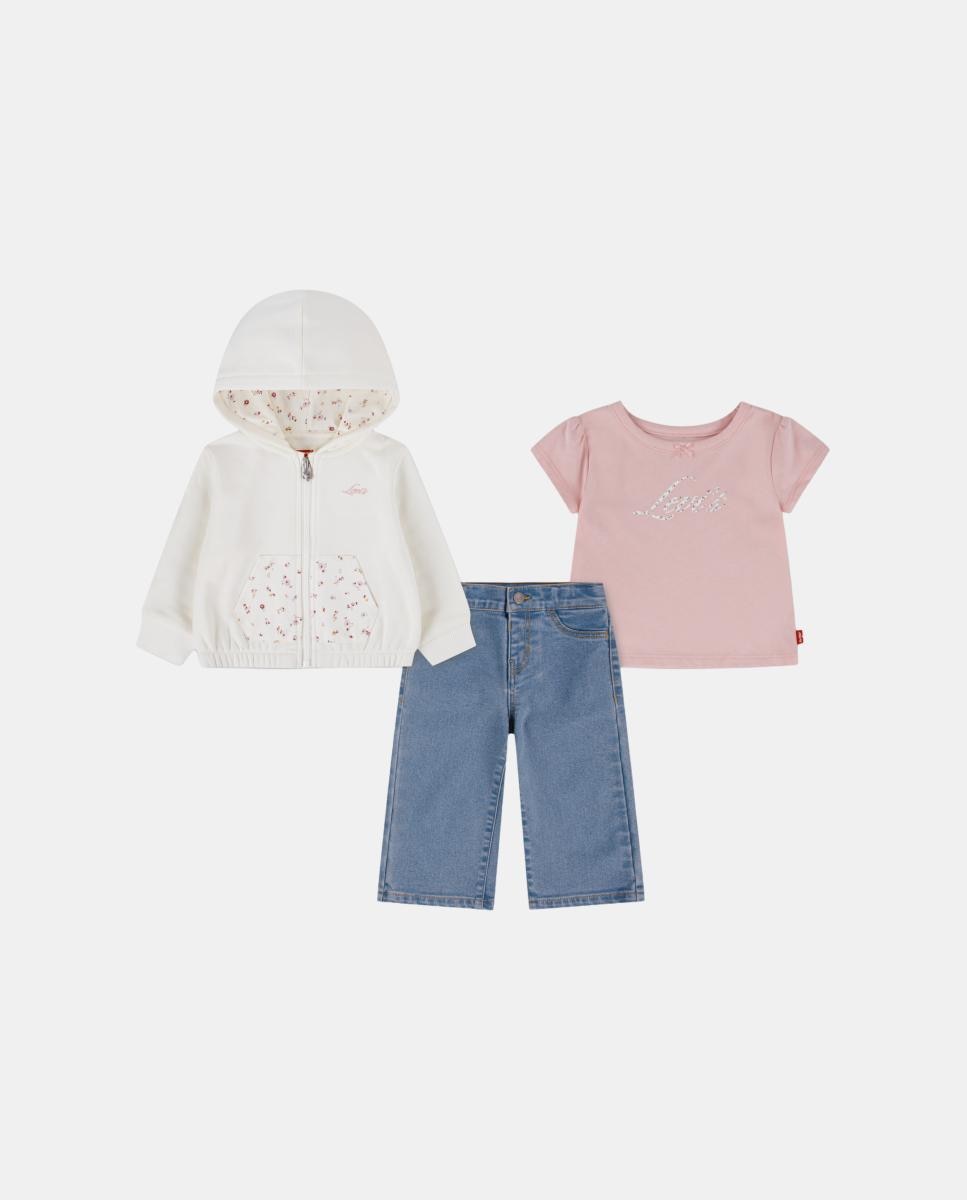 Imagem 0 de Conjunto de 3 Peças de Macacão, Sweatshirt com Capuz e Calças