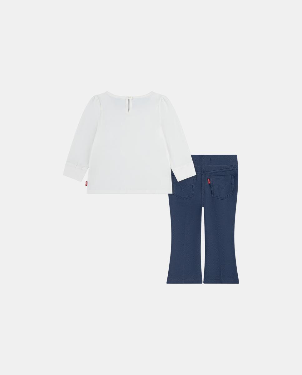 Conjunto de Duas Peças de Macacão e Calças de Malha com Desenho de Urso Levi's Branco-2