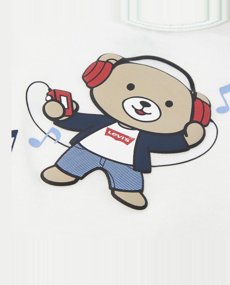 Conjunto de 3 Peças de Macacão Musical, Sweatshirt com Capuz e Jeans Levi's Azul-3