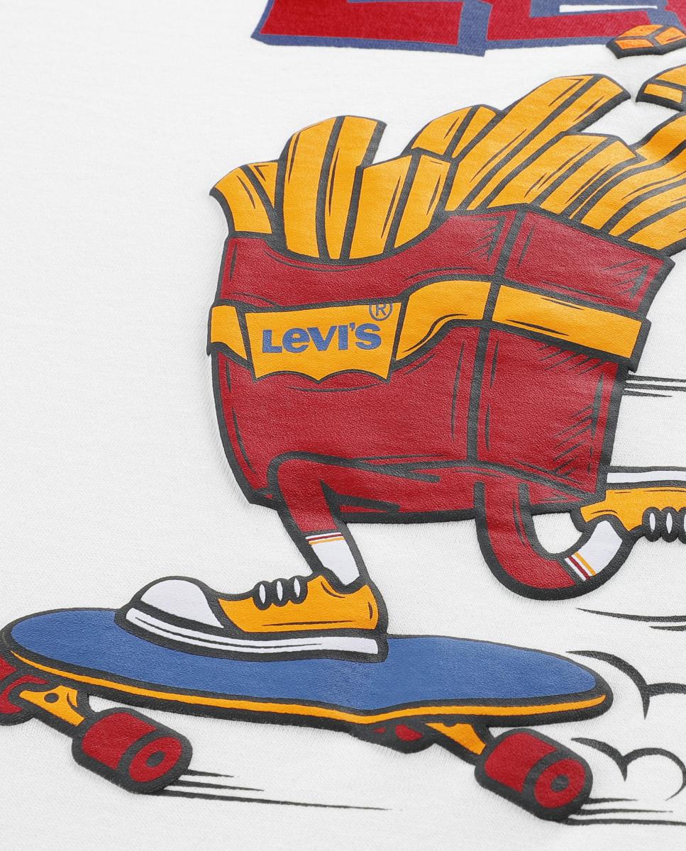 T-shirt Fries On The Loose Levi's Branco-3