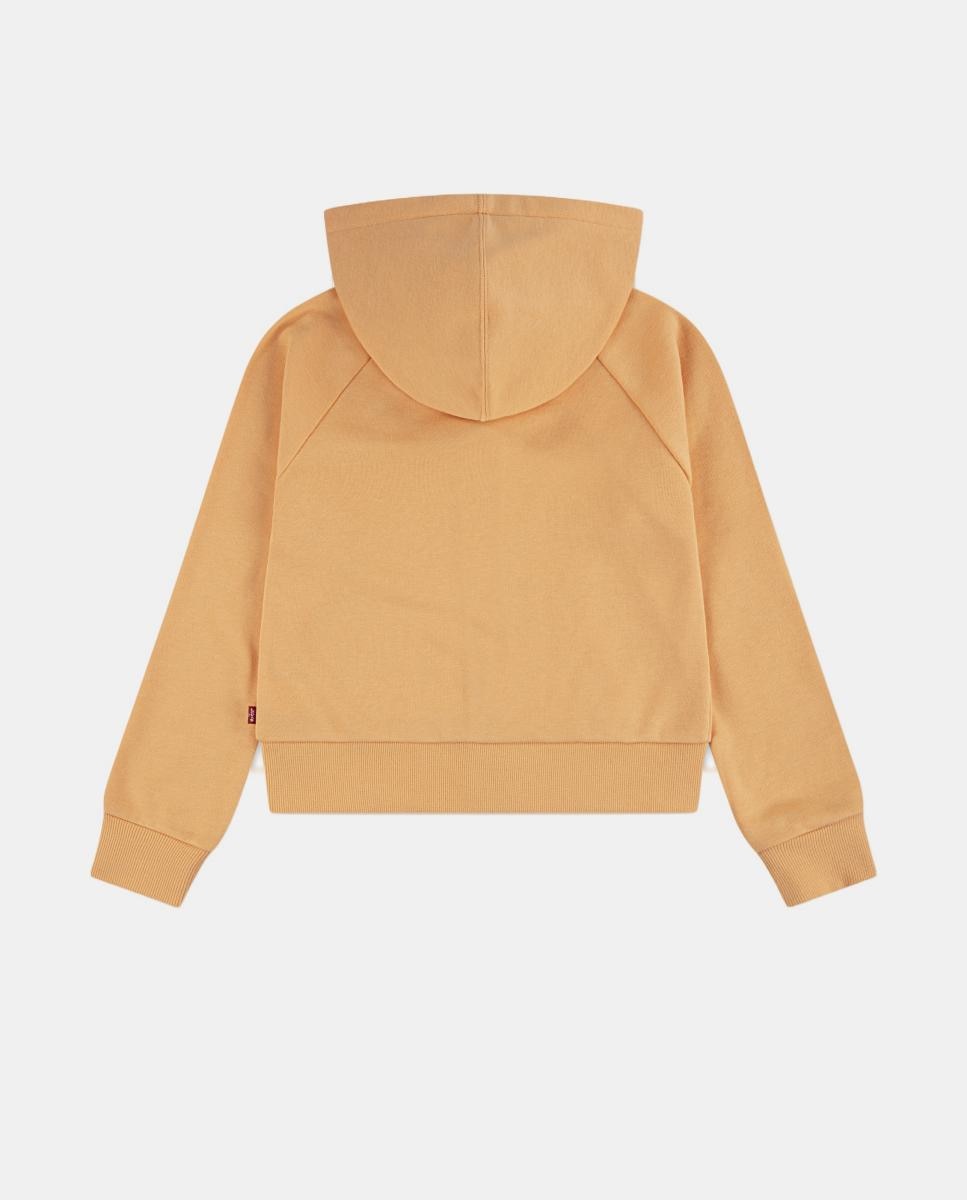 Sweatshirt com Capuz e Fecho de Correr Completo com Raglã Canelado Levi's Laranja-2