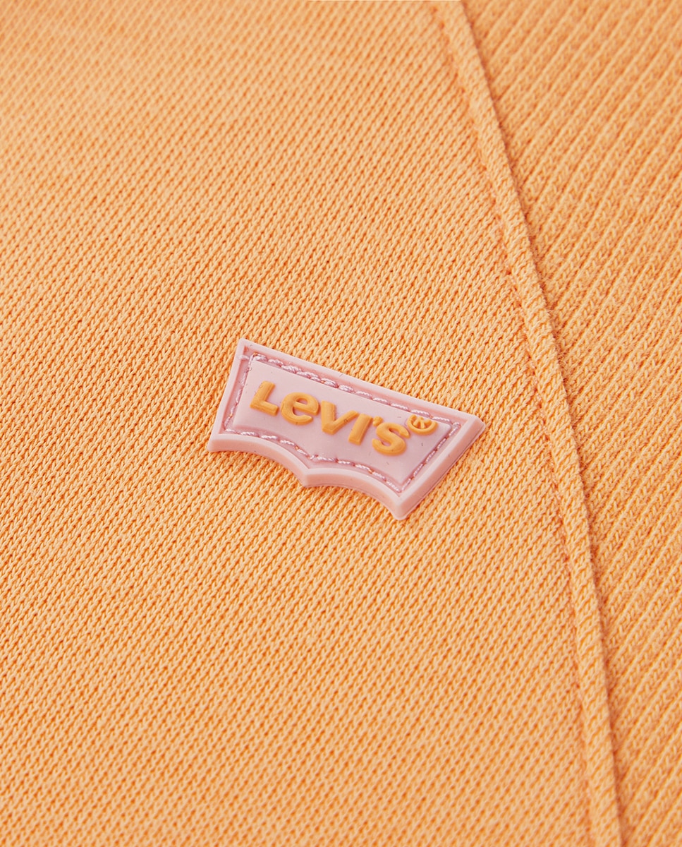 Sweatshirt com Capuz e Fecho de Correr Completo com Raglã Canelado Levi's Laranja-3