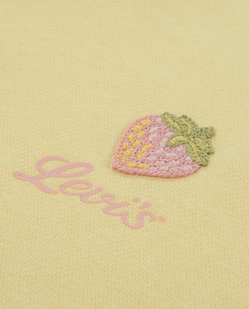 Sweatshirt com Capuz e Pregadeira de Morango Levi's Amarelo-3
