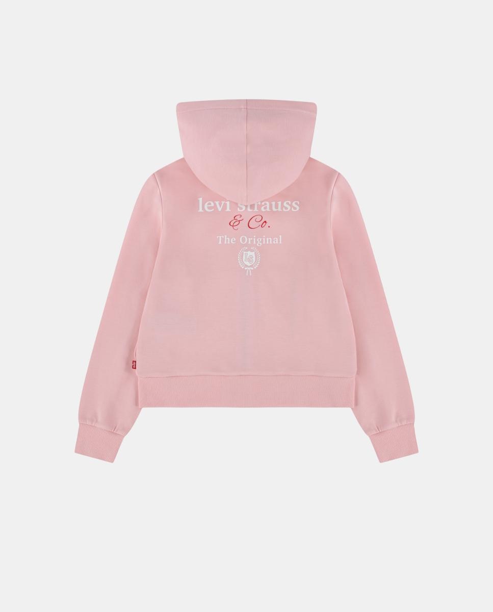 Sweatshirt com Capuz e Fecho de Correr Completo Varsity Levi's Rosa-2