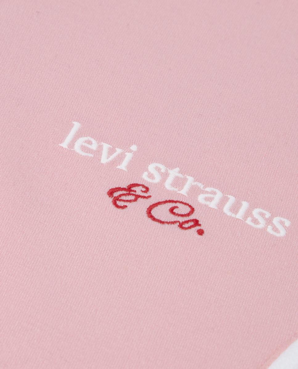 Sweatshirt com Capuz e Fecho de Correr Completo Varsity Levi's Rosa-3
