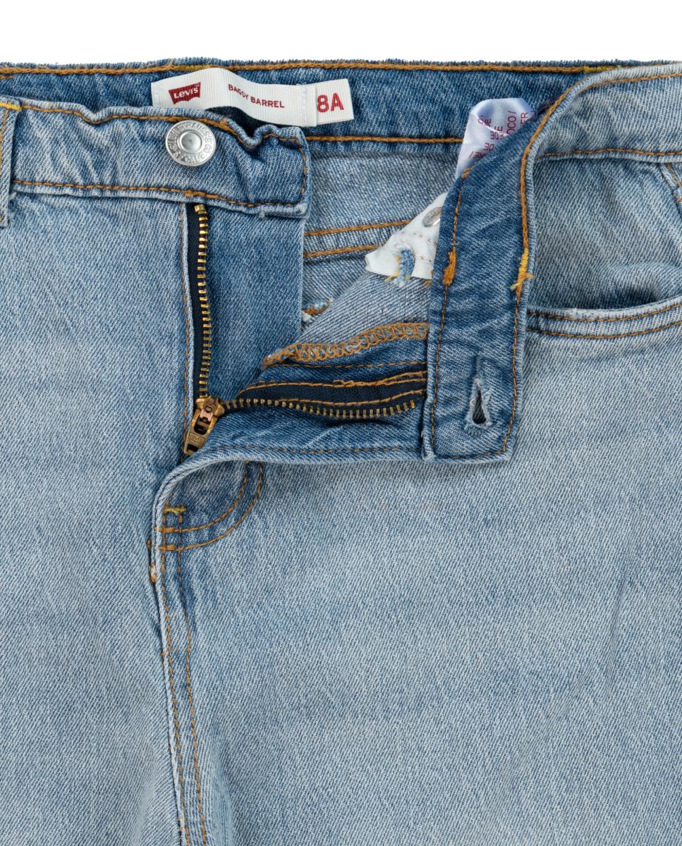 Jeans Folgadas de Cintura Subida Azul-3