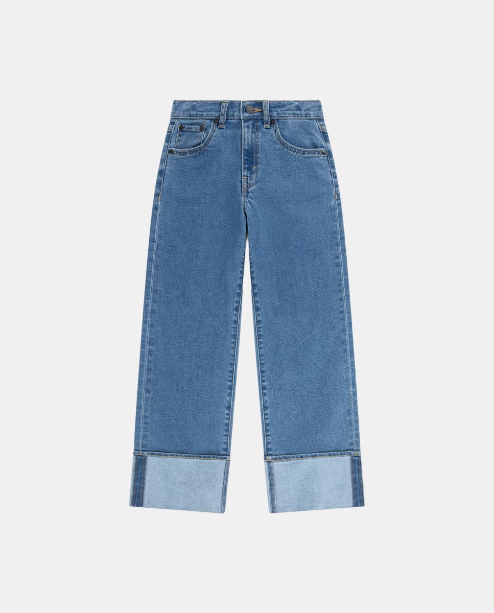 Imagem 0 de Jeans com Bainha Enrolada e Perna Larga