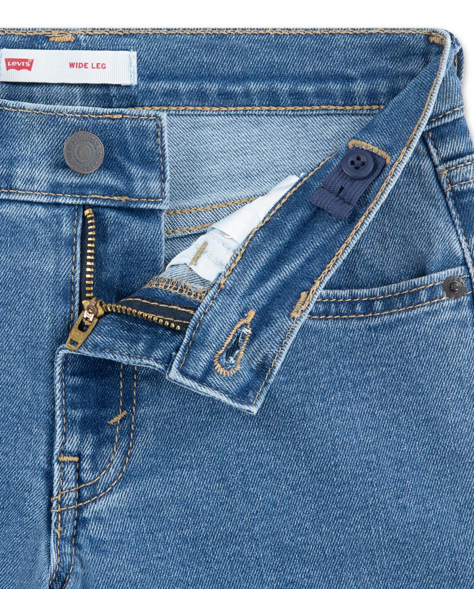 Jeans com Bainha Enrolada e Perna Larga Levi's Azul-3
