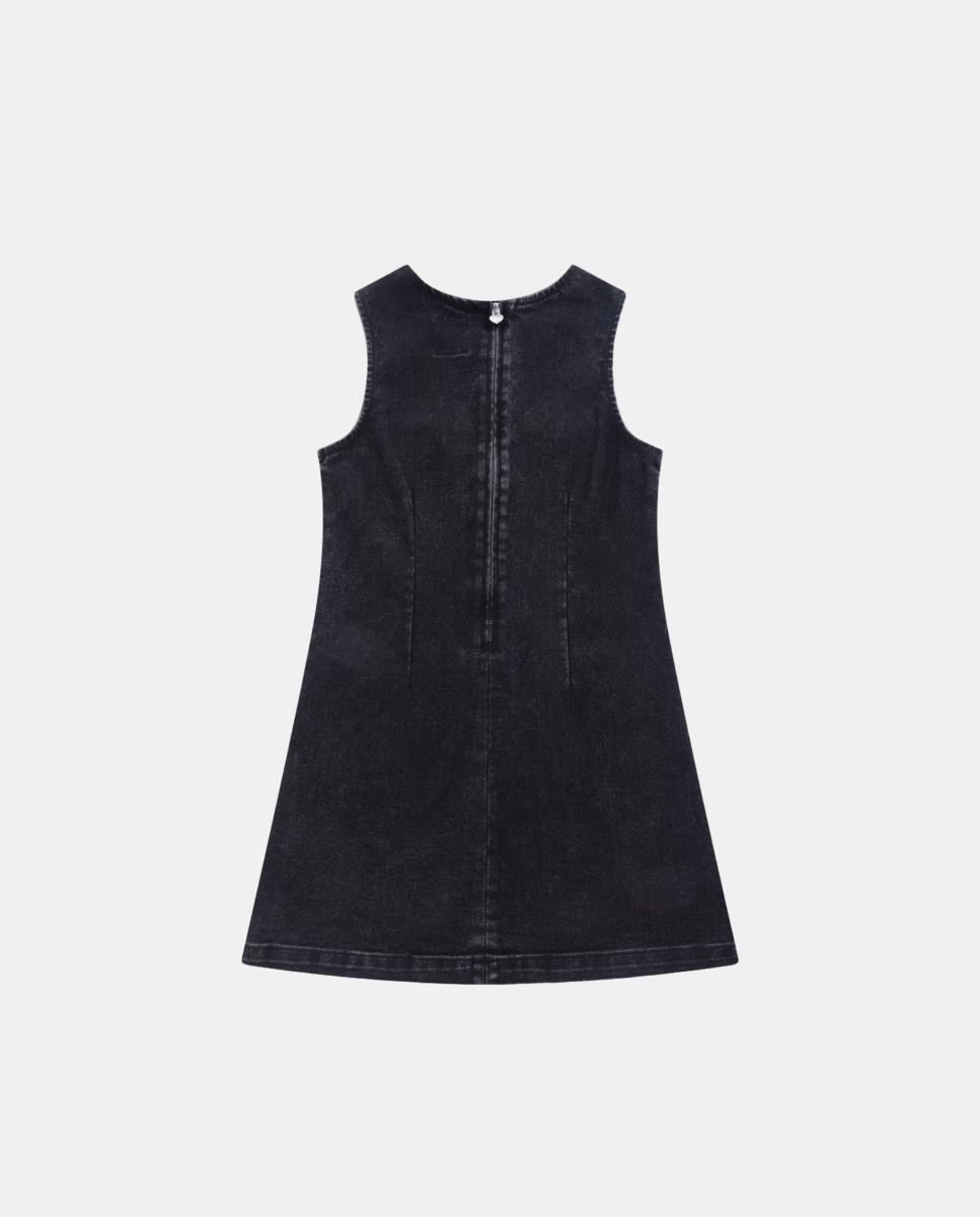 Vestido Utilitário de Ganga Preto-2