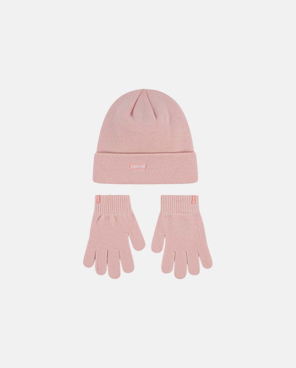 Imagen 0 de Conjunto de gorro y guantes de 2 piezas de Levi's® Rosa