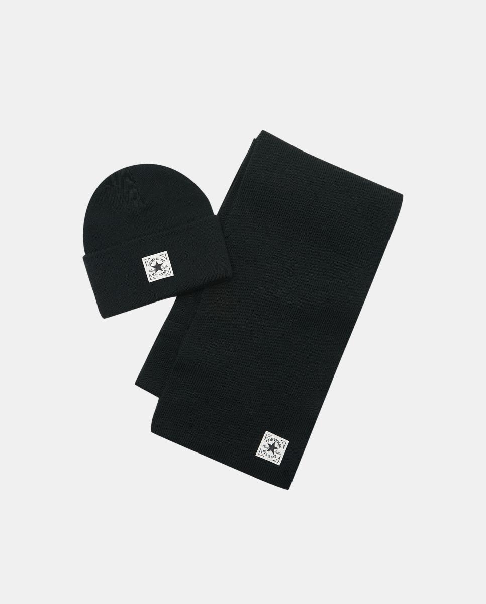 Imagen 0 de Conjunto de gorro y bufanda Negro