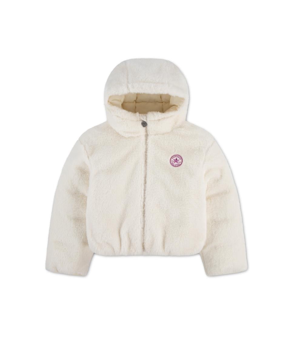 Imagen 0 de Chaqueta de piel sintética con capucha de Converse Blanco