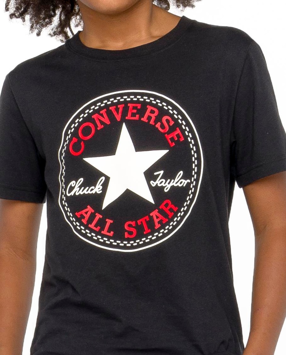T-shirt com manga curta Converse Preto-2