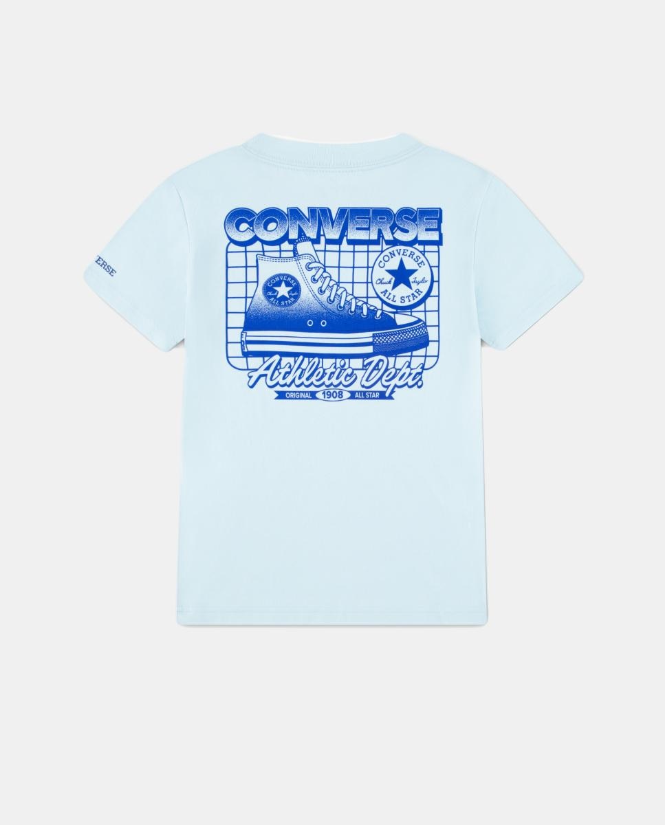 T-shirt Desportiva Retro com Estampado à Frente e Atrás Converse Azul-2