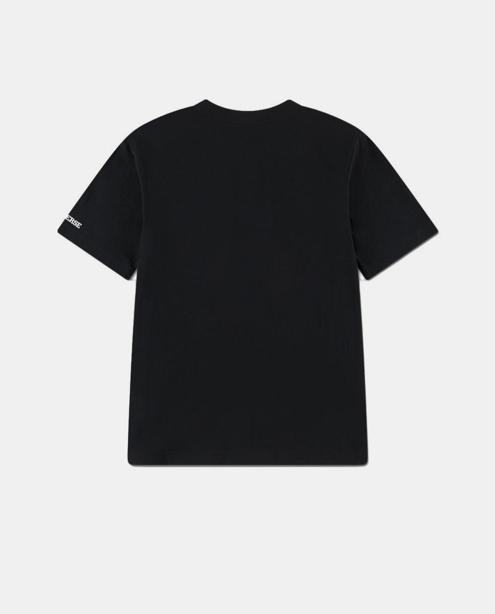 T-shirt com Estampado Gráfico de Sapatilhas Converse Preto-2