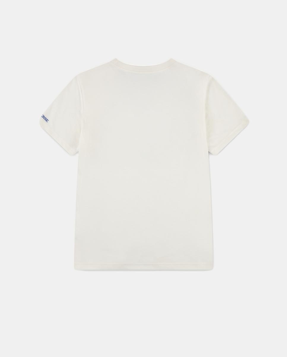 T-shirt com Estampado Gráfico de Sapatilhas Converse Branco-2