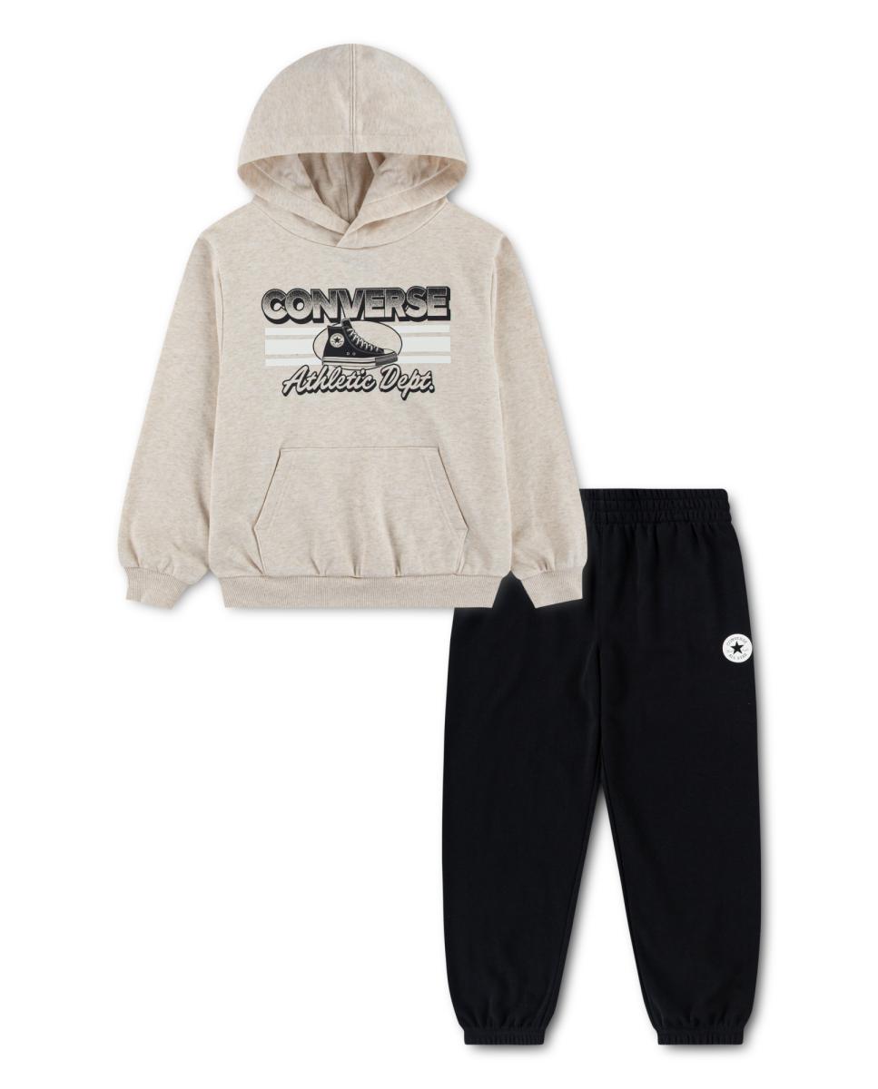 Imagem 0 de Conjunto de Sweatshirt com Capuz e Riscas no Peito