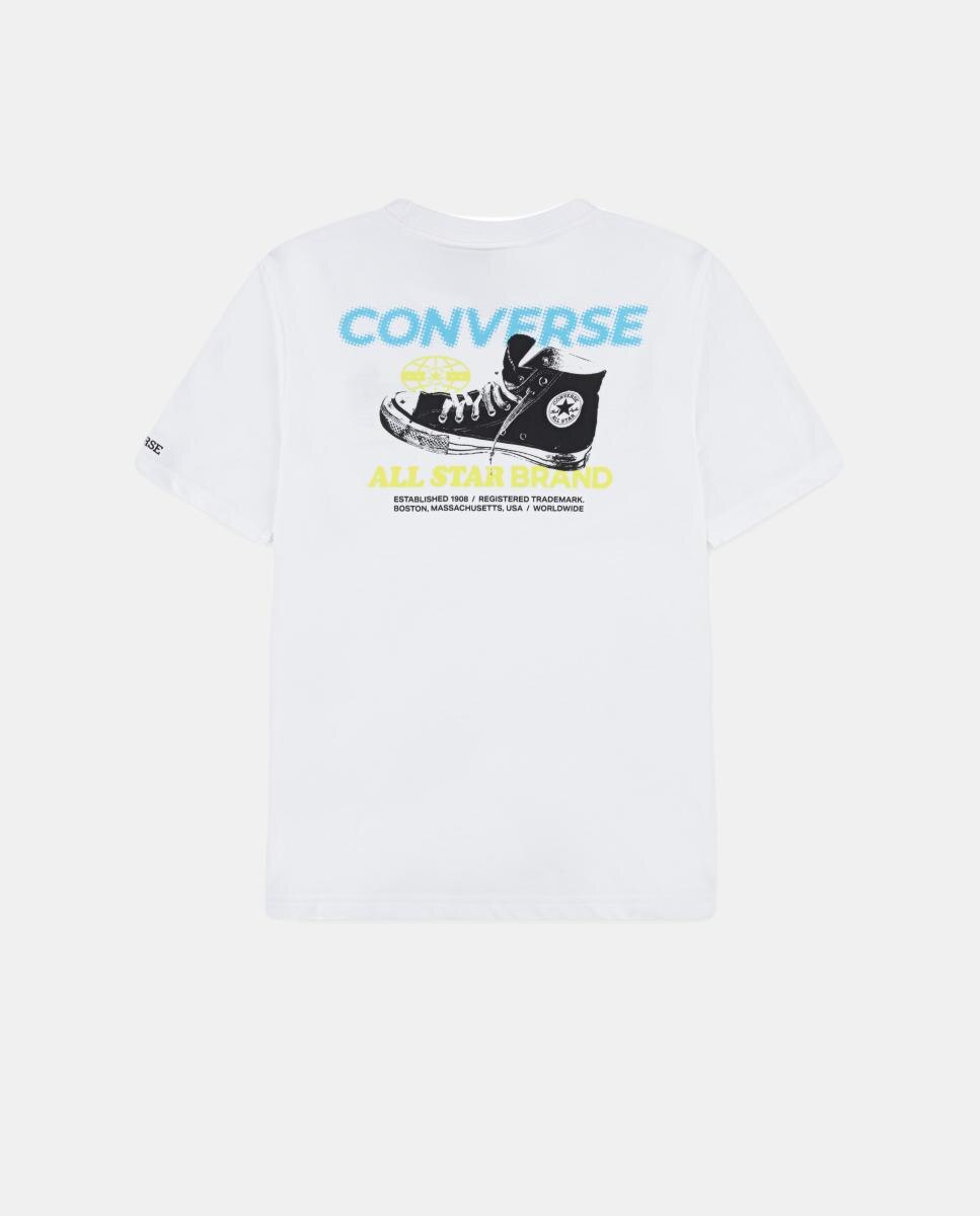 T-shirt Desportiva com Textura à Frente Converse Branco-2