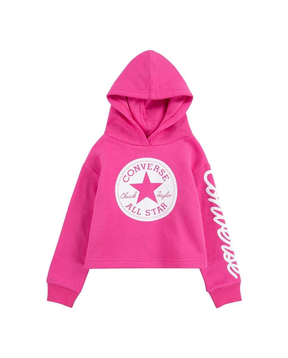 Sweatshirt com capuz Converse Rosa-1