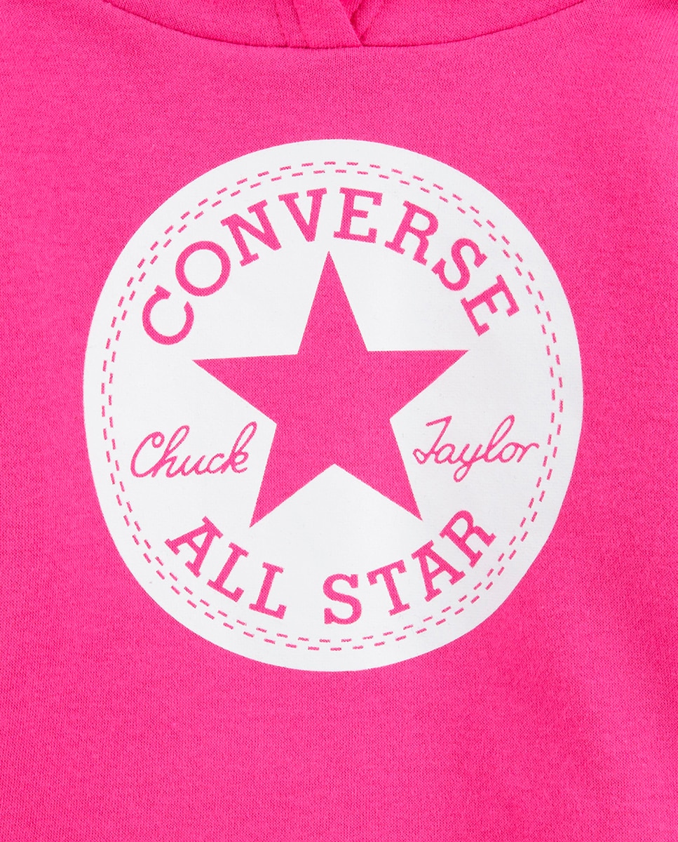 Sweatshirt com capuz Converse Rosa-3