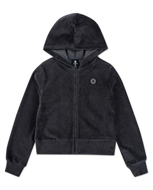 Imagem 0 de Sweatshirt em Veludo Canelado com Capuz e Fecho de Correr