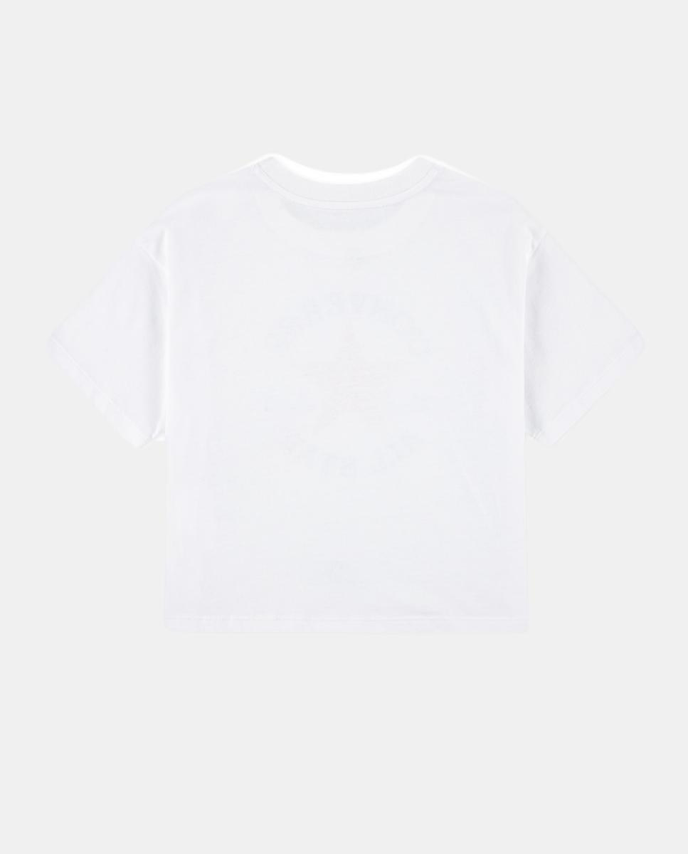 T-shirt Quadrada com Logótipo Recortado Branco-2