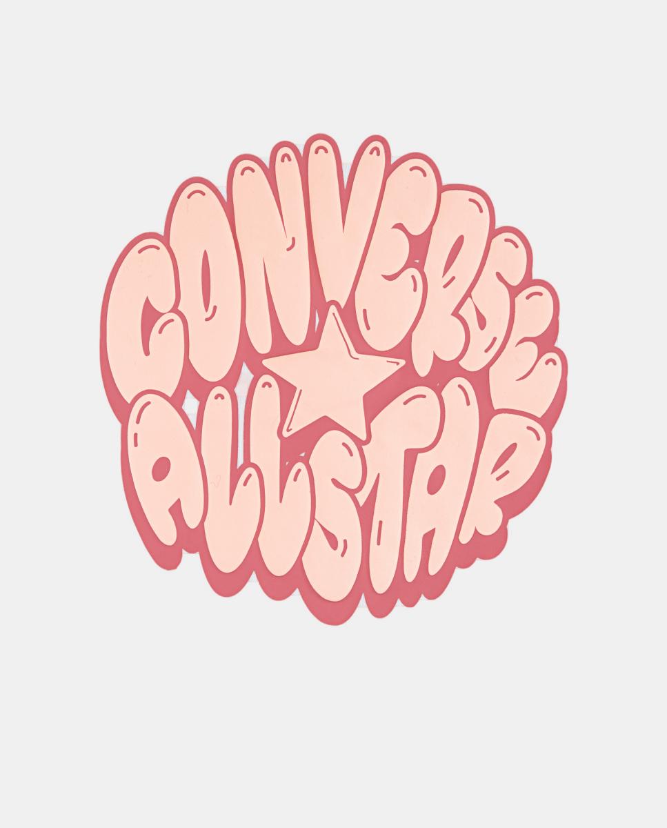 T-shirt Quadrada com Estampado Gráfico de Bolhas Converse Branco-3
