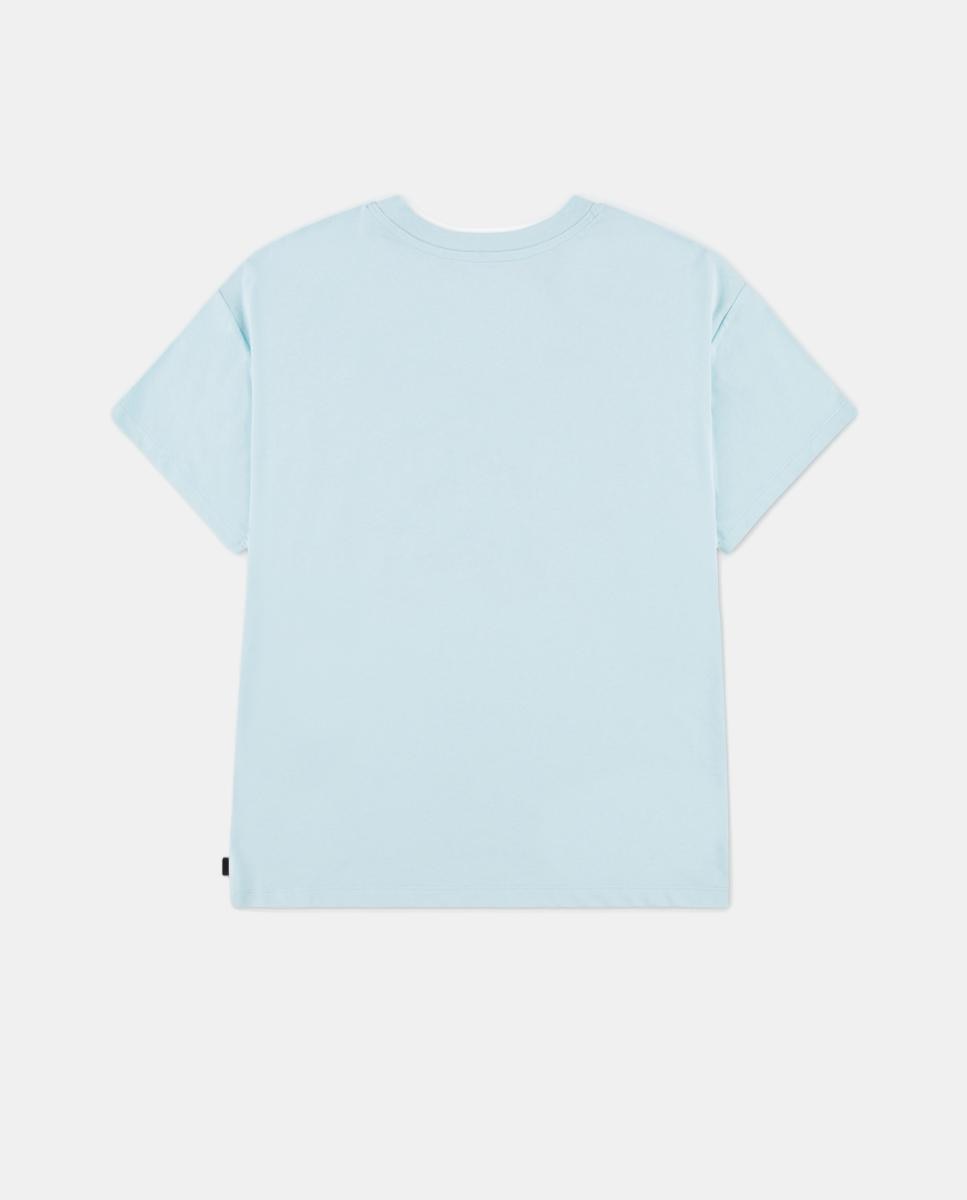 T-shirt Boyfriend com Estampado Gráfico de Sapatilhas Converse Azul-2