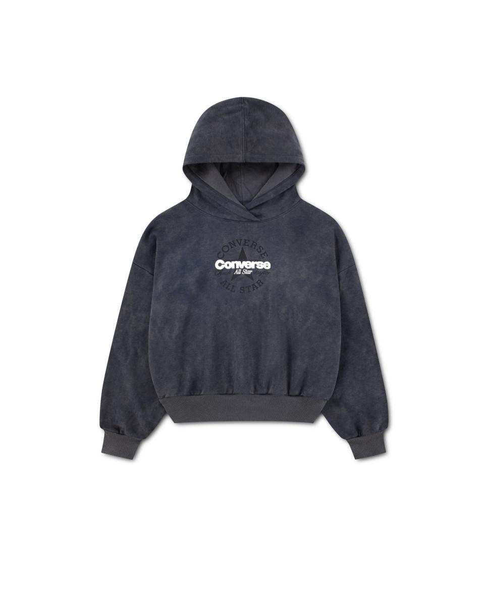 Imagen 1 de Sudadera con capucha holgada con lavado estampado de Converse Gris