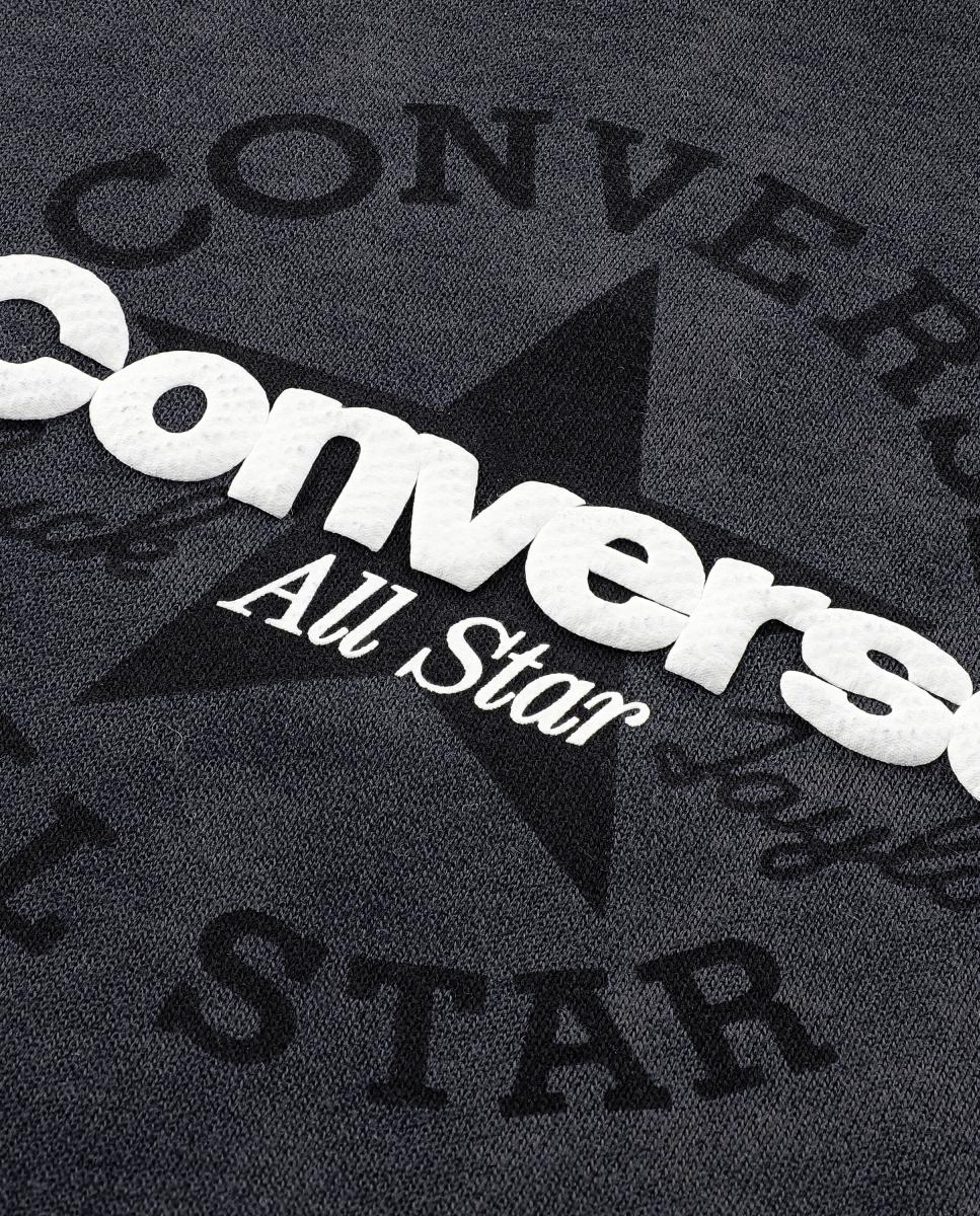 Imagen 3 de Sudadera con capucha holgada con lavado estampado de Converse - Gris Gris