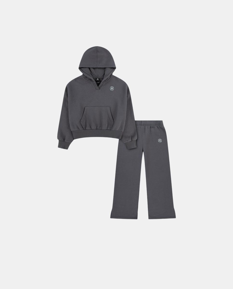 Imagen 1 de Conjunto de 2 piezas de sudadera y pantalón holgados de Converse Gris