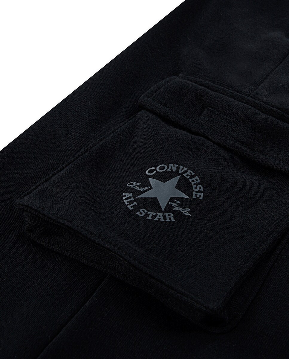 Calças Cargo Silicone Chuck Patch Preto-3