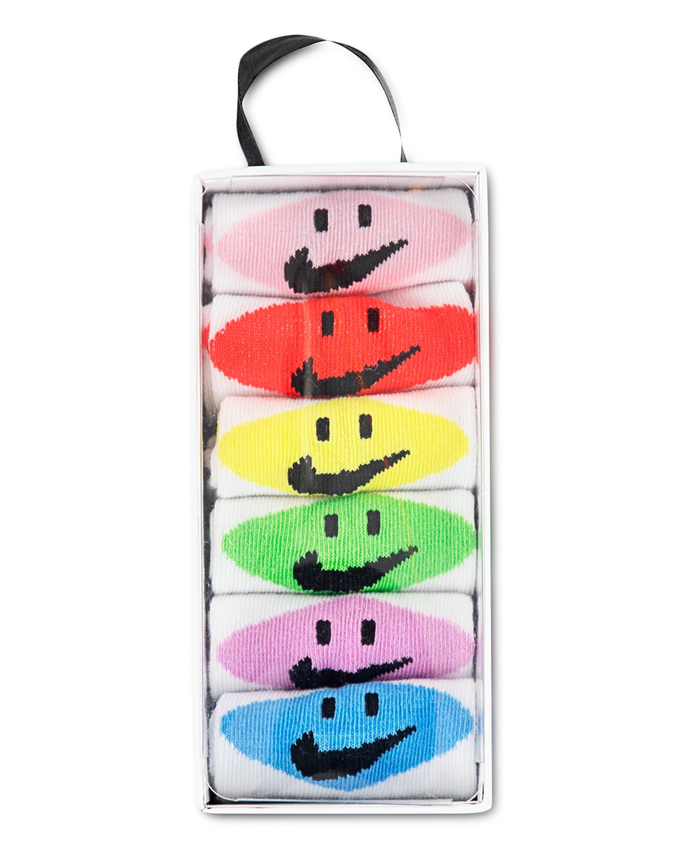 Meias Smiley Quarter (Pack de 6 Pares) Nike Rosa-3