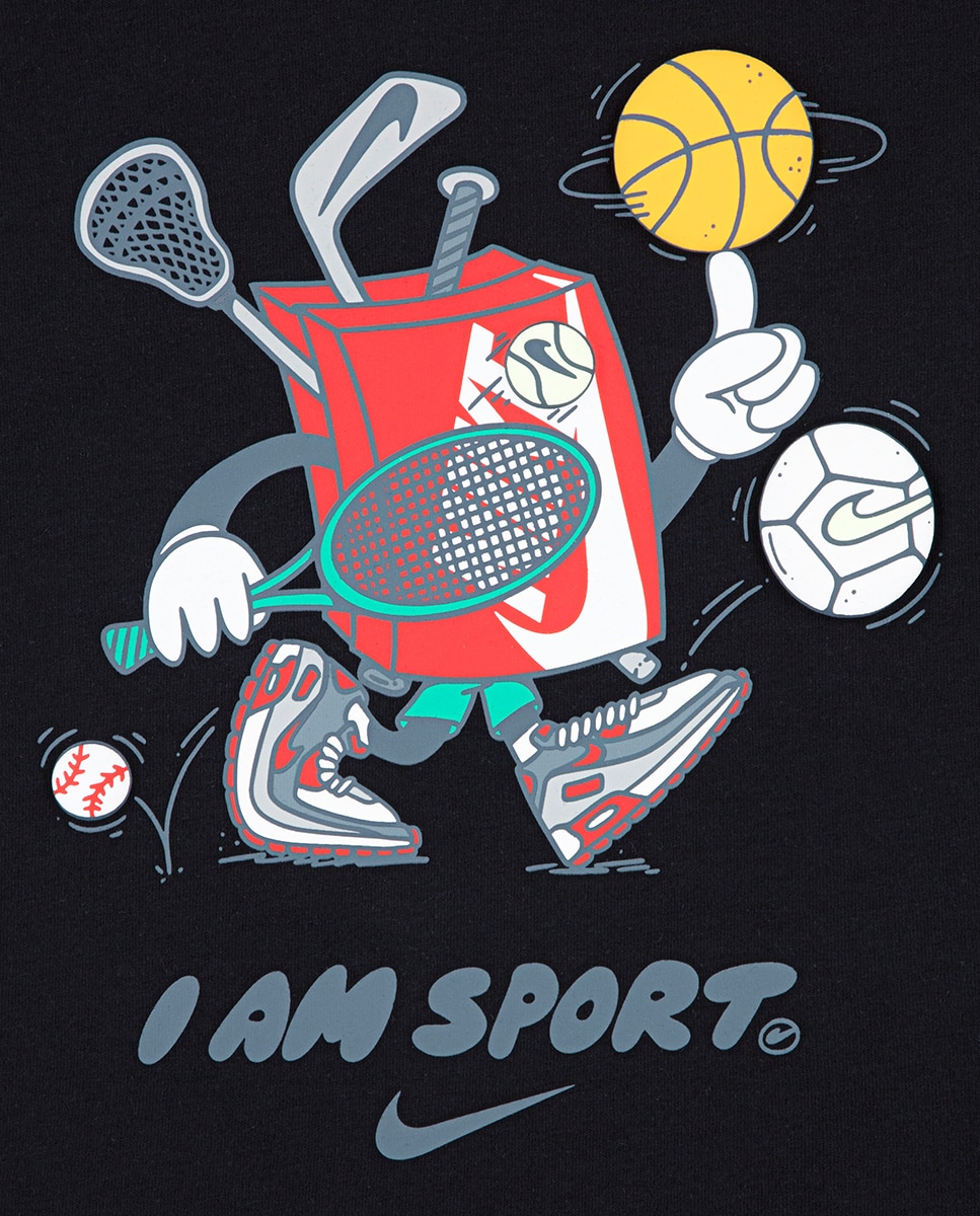 T-shirt com Estampado Gráfico Quadrado "I Am Sport" Nike Preto-3