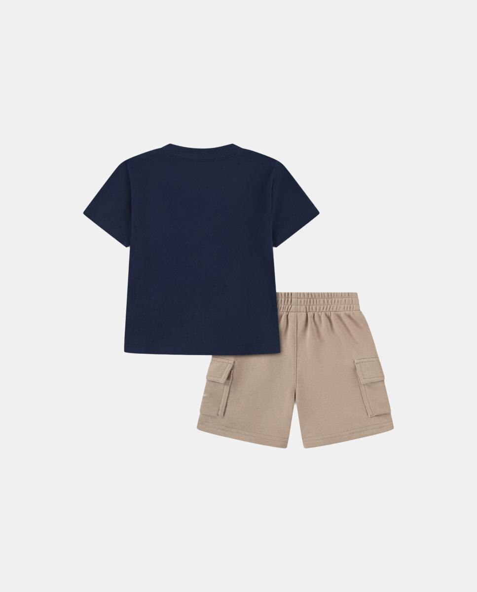 Conjunto de T-shirt de Bolso e Calções de Felpa Francesa Sportswear Nike Castanho-2