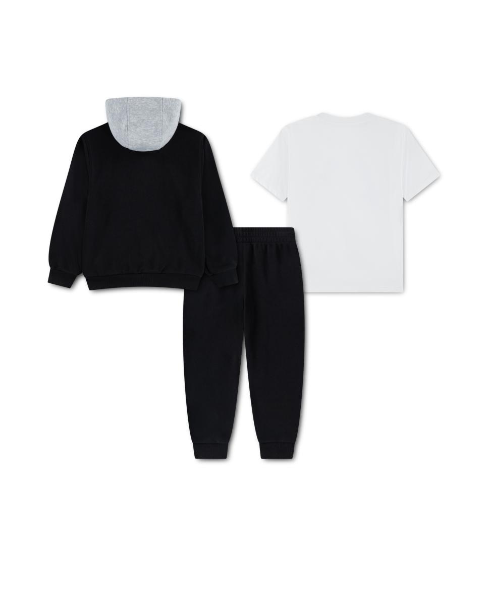 Conjunto de Sweatshirt com Capuz e T-shirt Lifestyle de 2 Peças Preto-2