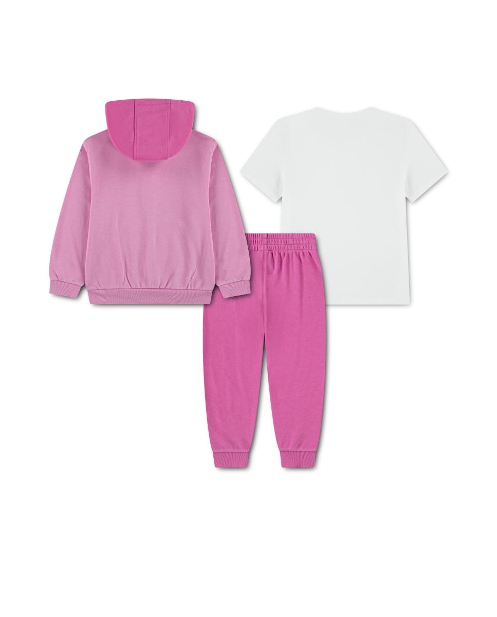 Conjunto de Sweatshirt com Capuz e T-shirt Lifestyle de 2 Peças Nike Rosa-2