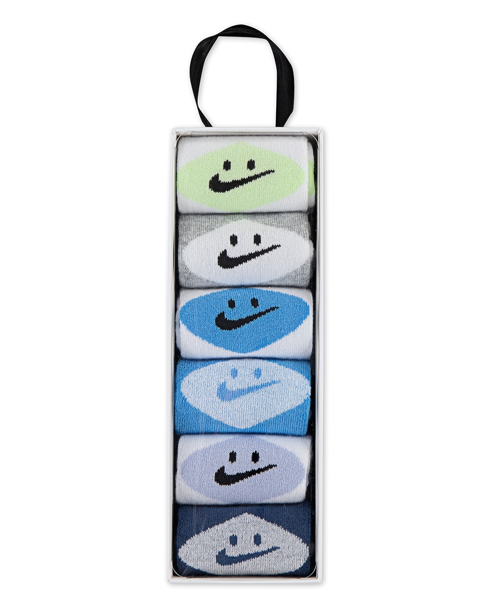 Calcetines Nike Smiley Crew (paquete de 6) - Azul Azul-3