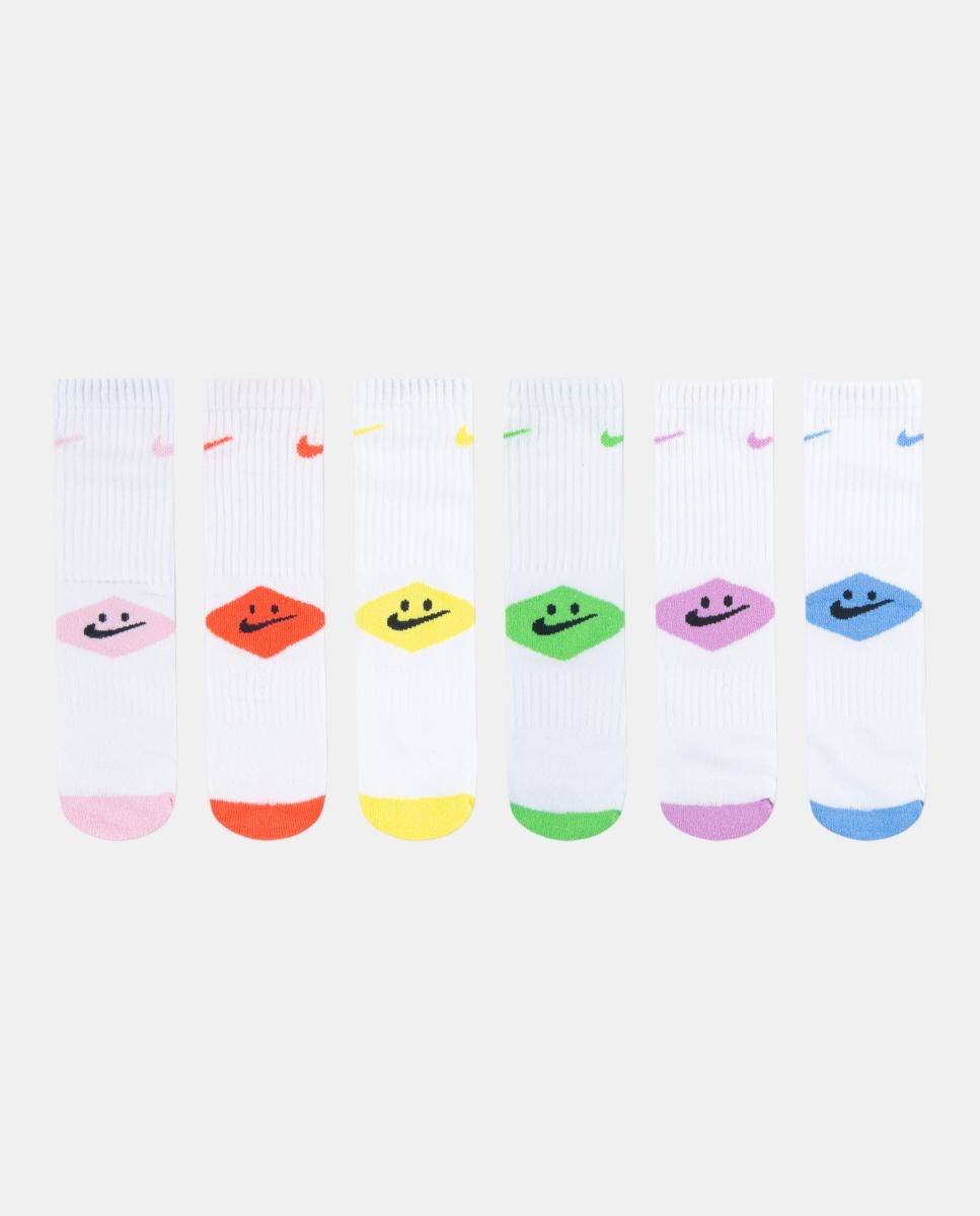 Calcetines Nike Smiley Crew (paquete de 6) - Rosa Rosa-2