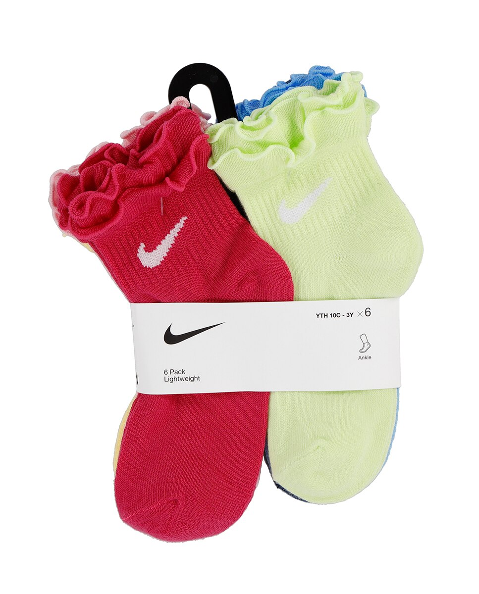 Meias com Folhos (Pack de 6 Pares) Nike Rosa-3