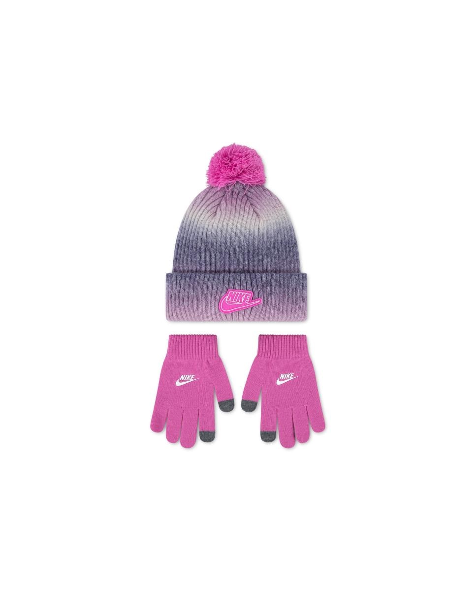 Imagem 0 de Conjunto de Gorro e Luvas com Pompom em Degradé