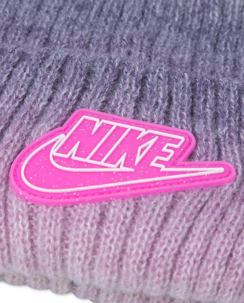 Conjunto de Gorro e Luvas com Pompom em Degradé Rosa-3