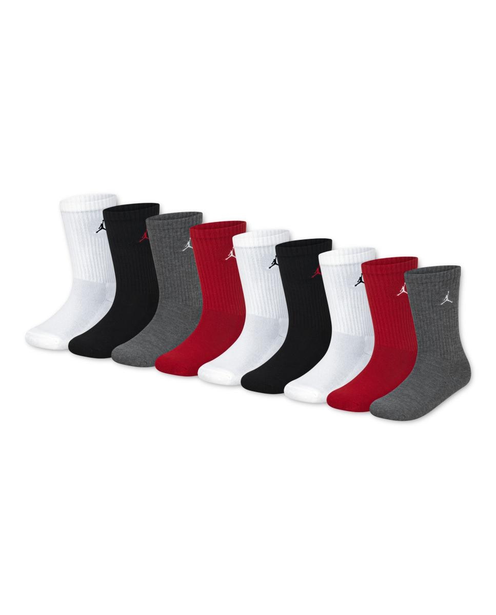 Calcetines Jordan Holiday Crew (paquete de 9) en caja de regalo - Rojo Rojo-1