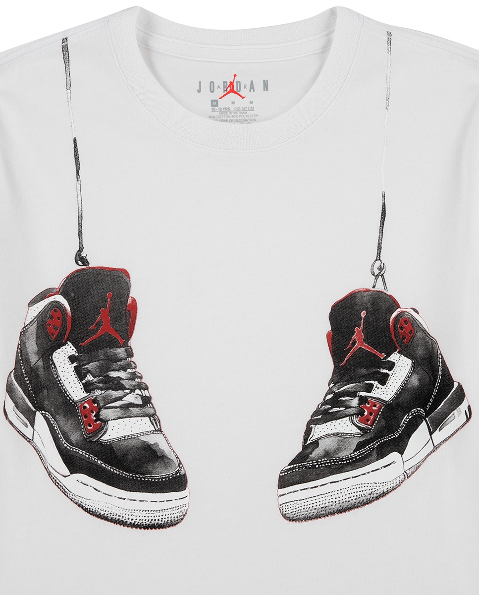 T-shirt AJ3 Shoe Strings Jordan Branco-3