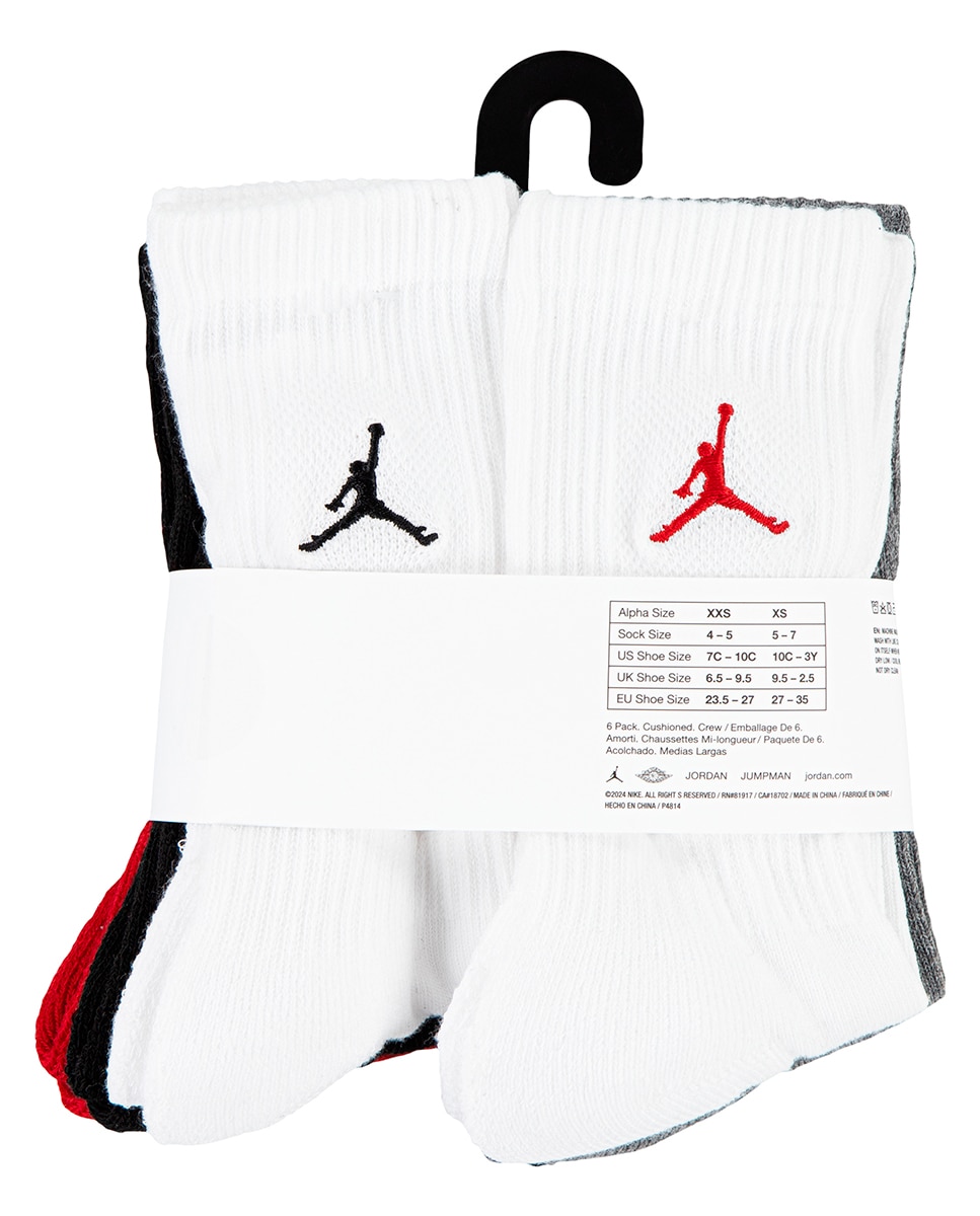 Pack de 6 Pares de Meias Everyday Essentials Unissexo Jordan Vermelho-3