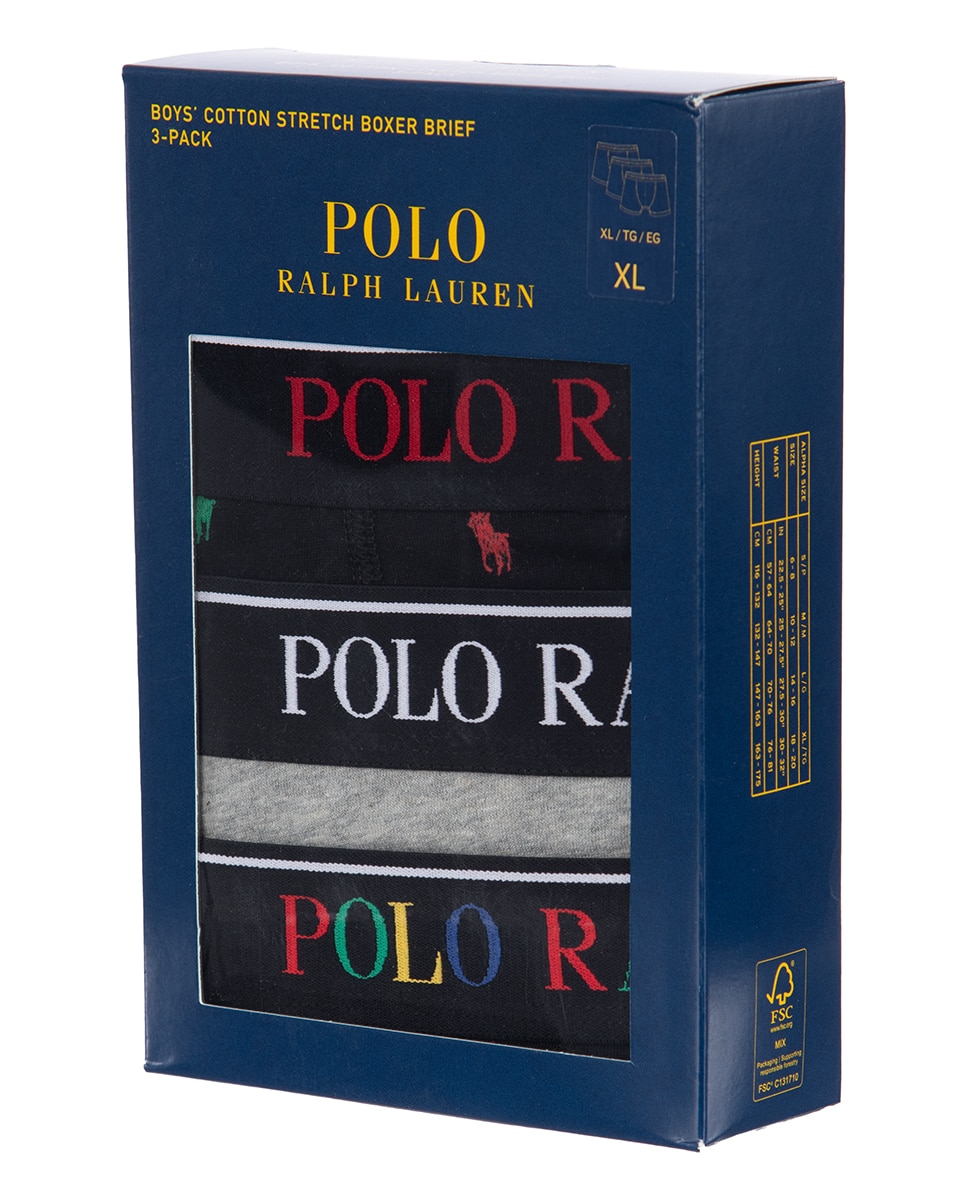 Roupa Interior com Desenho da Marca Polo Ralph Lauren Preto-5