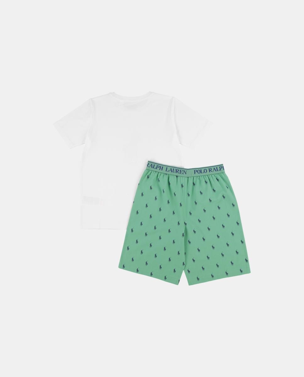 Conjunto de Dormir com T-shirt e Calções Polo Ralph Lauren Verde-2