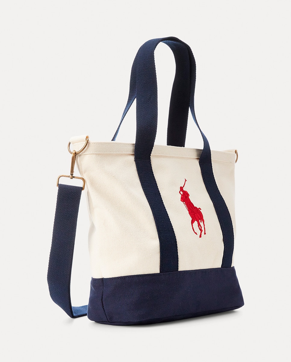 Mala com Desenho da Marca à Frente Polo Ralph Lauren Branco-3